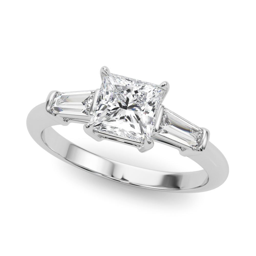18K White Gold 1 ct Diamond Three-Stone Ring