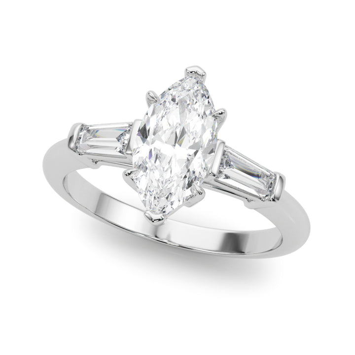 14K White Gold Marquise Diamond Engagement Ring