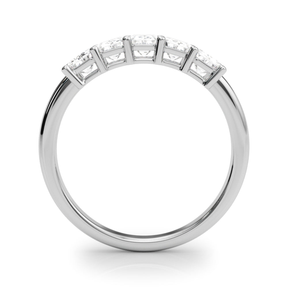 18K White Gold Emerald Diamond Wedding Ring