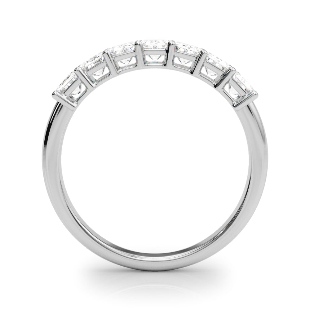Platinum White Diamond Emerald Wedding Ring