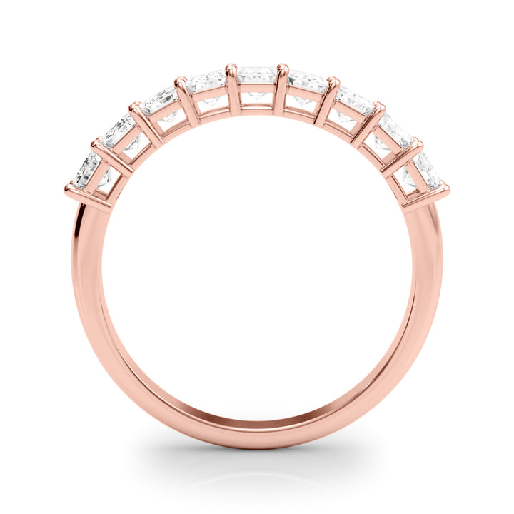 14K Rose Gold Emerald Diamond Wedding Ring