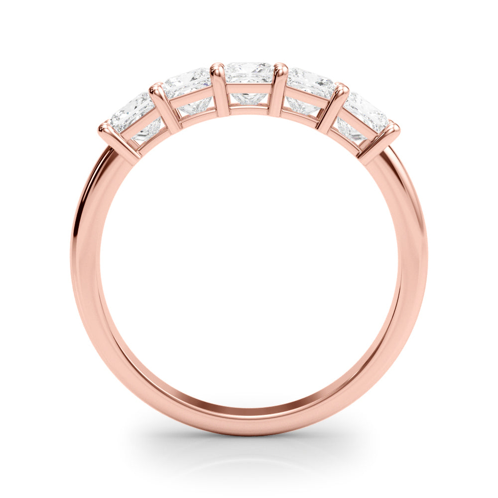 14K Rose Gold Square Diamond Wedding Ring