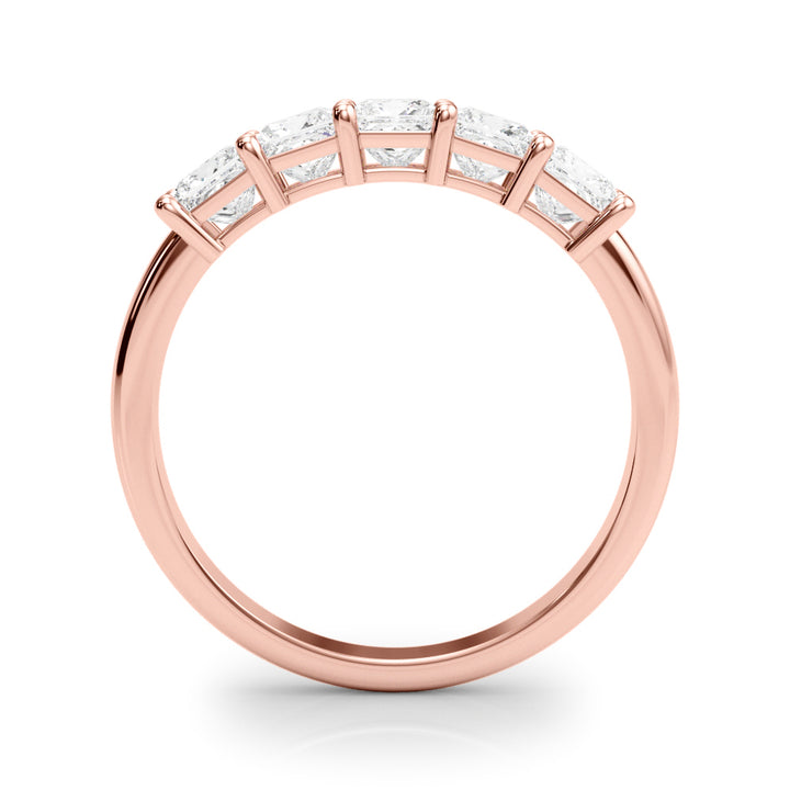 14K Rose Gold Square Diamond Wedding Ring