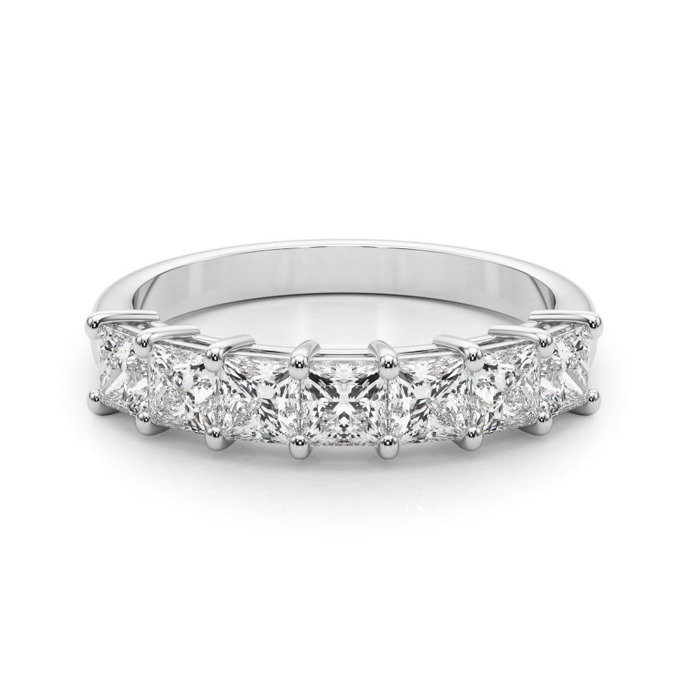18K White Gold Square Diamond Wedding Ring