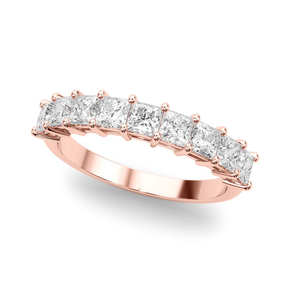 14K Rose Gold Square Diamond Wedding Ring