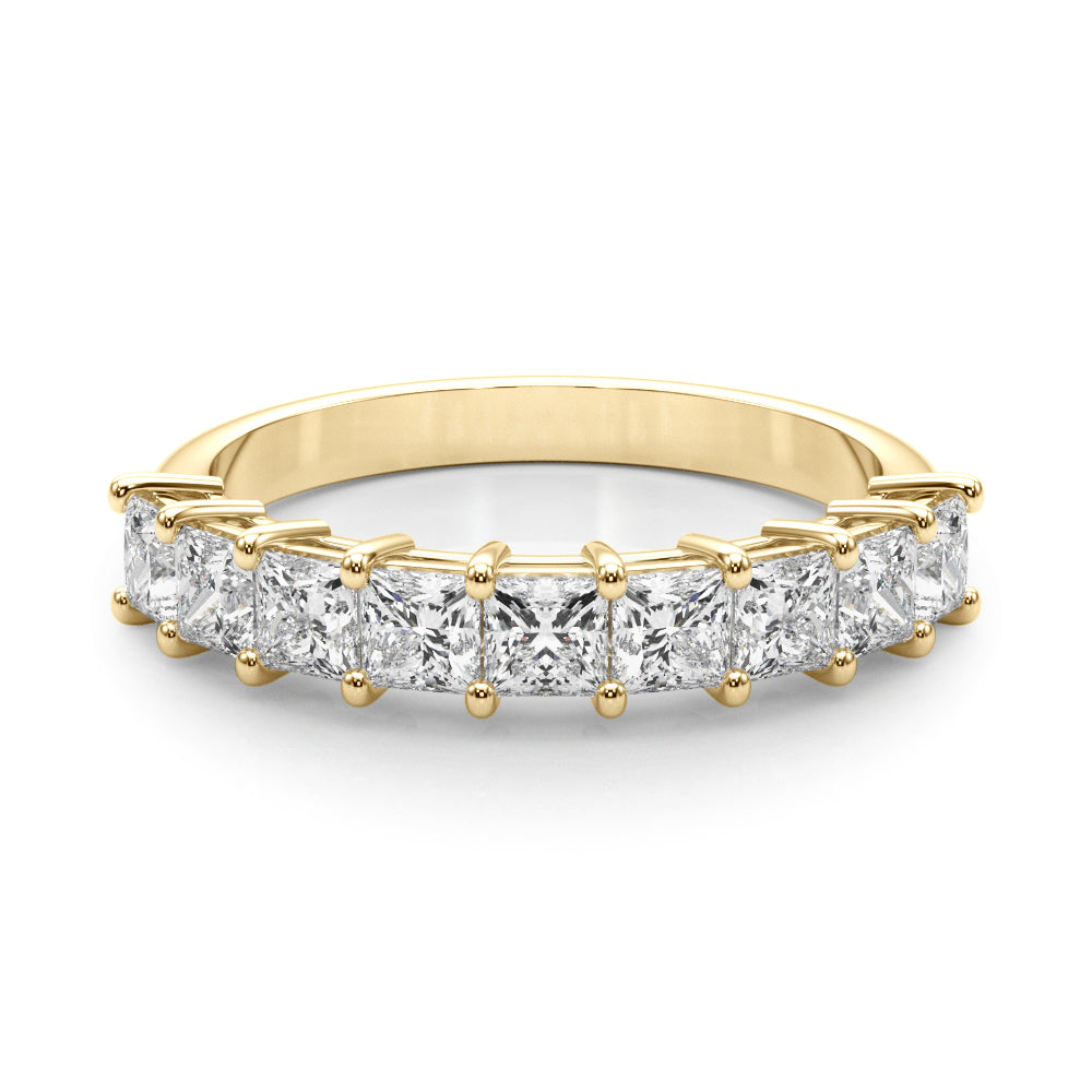 14K Yellow Gold Square Diamond Wedding Ring