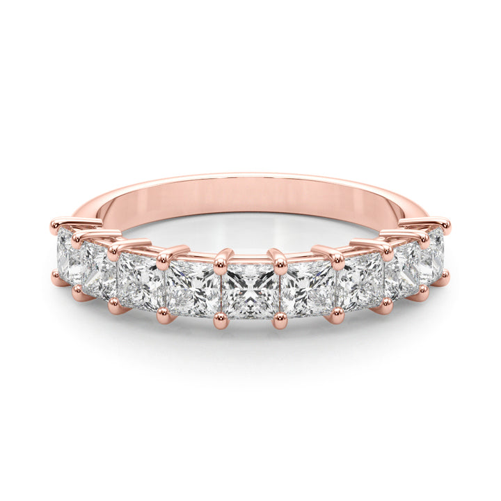 14K Rose Gold Square Diamond Wedding Ring