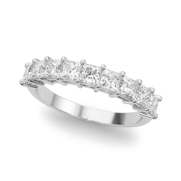 18K White Gold Square Diamond Wedding Ring