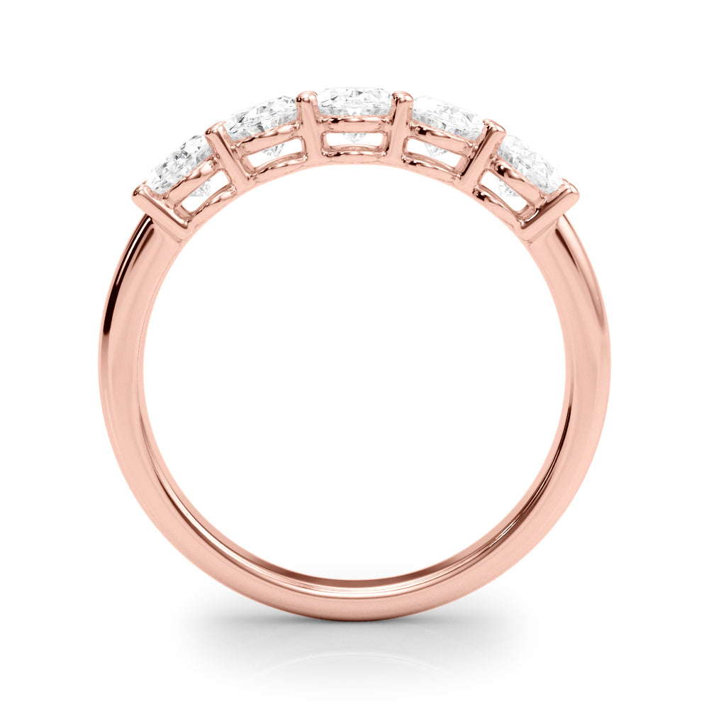 18K Rose Gold Oval Diamond Wedding Ring