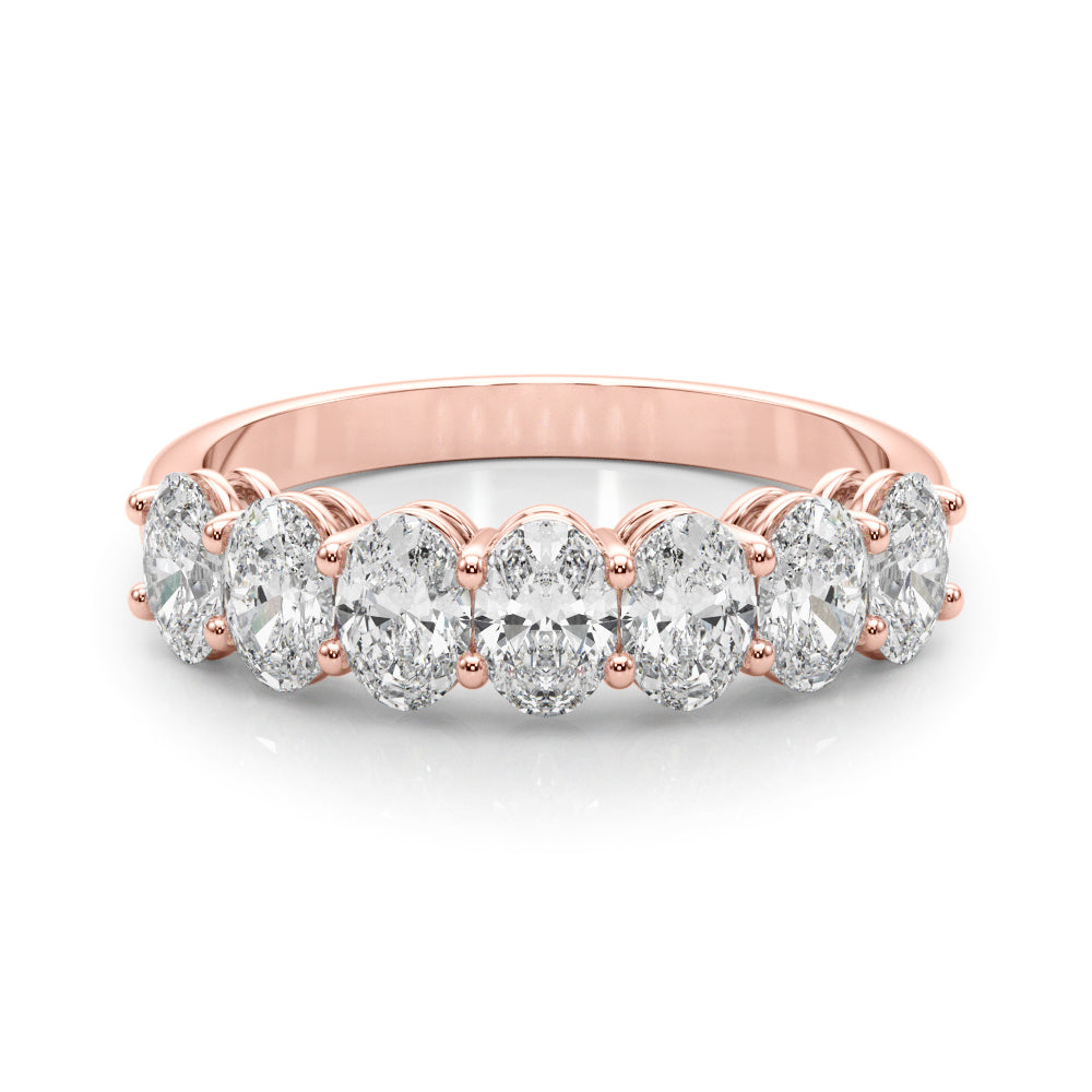 18K Rose Gold Oval Diamond Wedding Ring