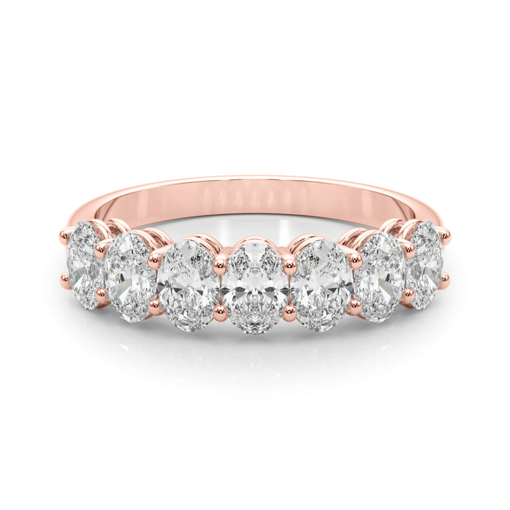 18K Rose Gold Oval Diamond Wedding Ring
