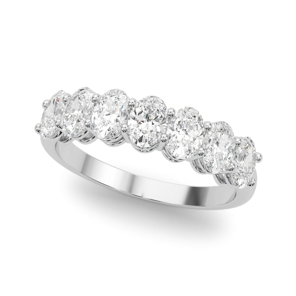 Platinum 1ctw Oval Diamond Wedding Band
