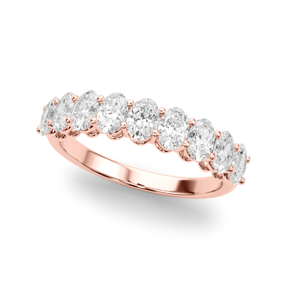 14K Rose Gold Oval Diamond Wedding Ring