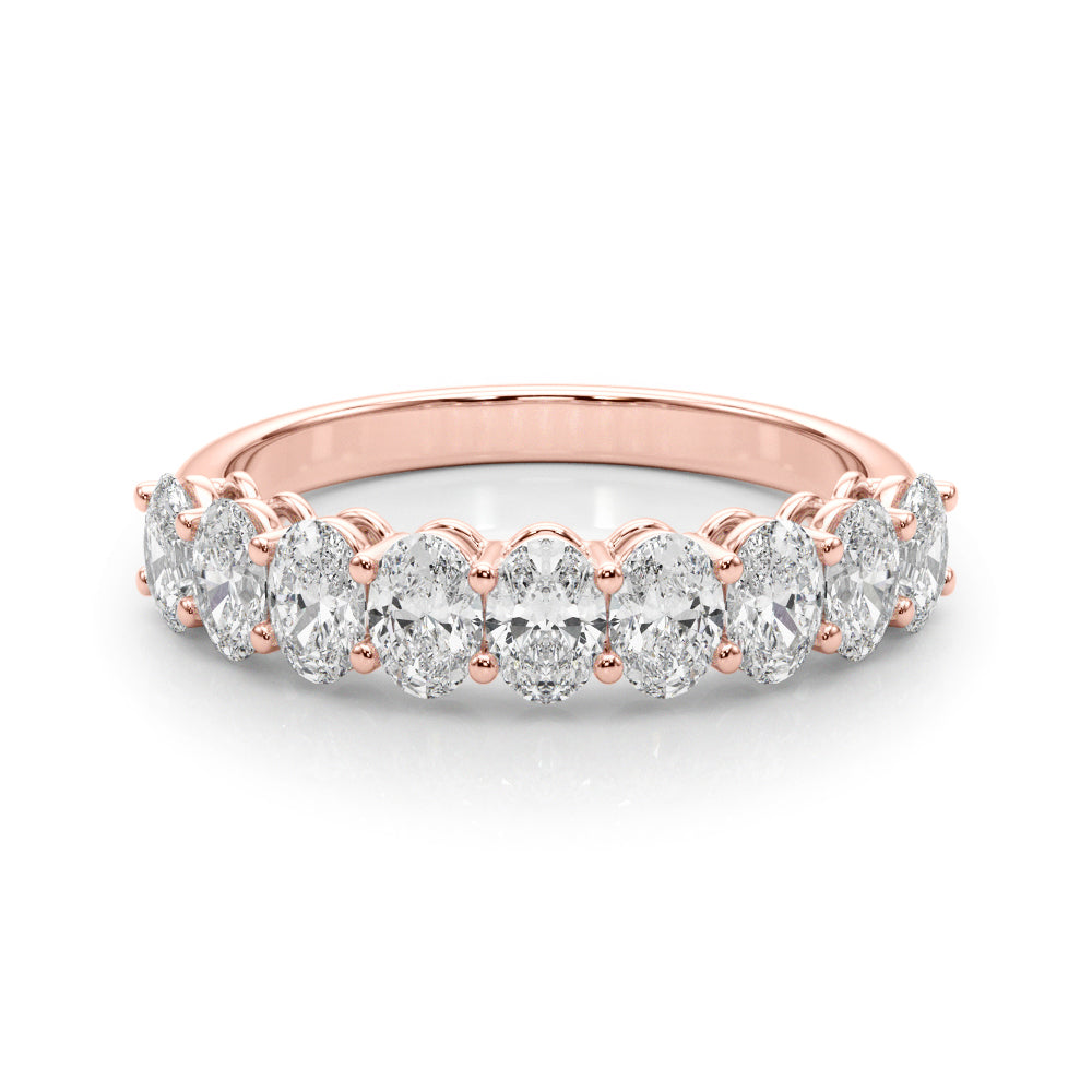 14K Rose Gold Oval Diamond Wedding Ring