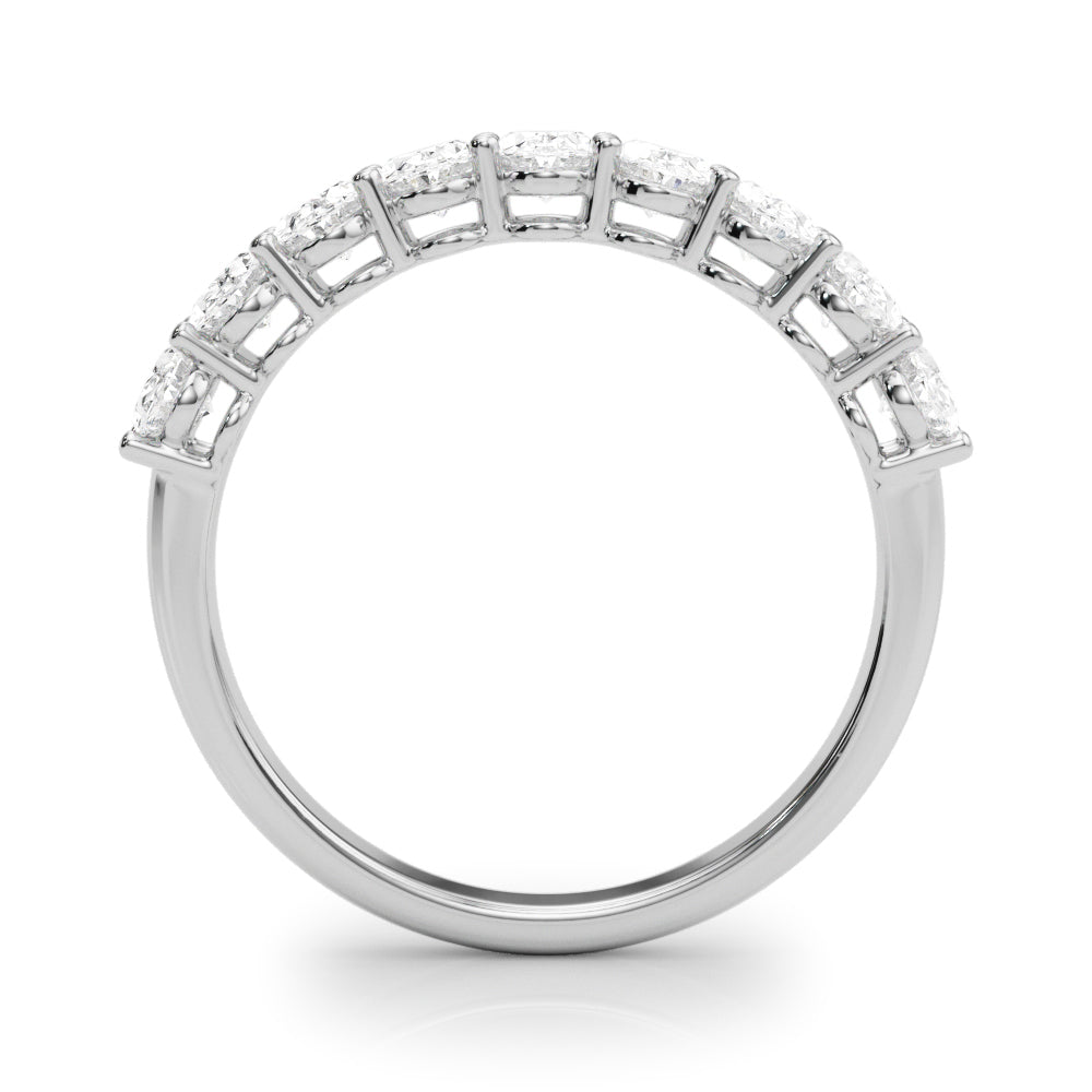 18K White Gold Oval Diamond Wedding Ring