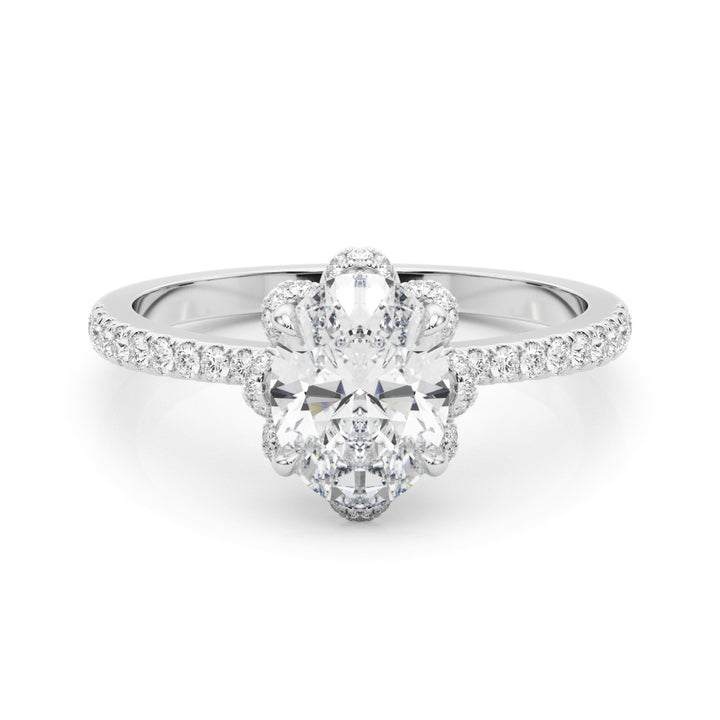 Platinum 1/4 CT Diamond Oval Engagement Ring