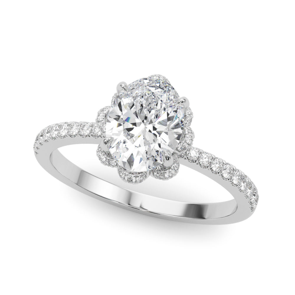 14K White Gold Diamond Engagement Ring