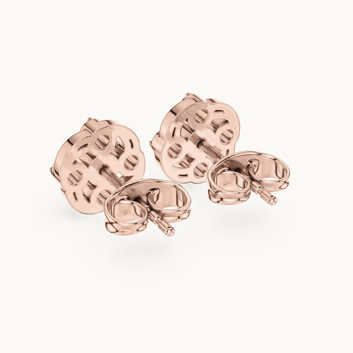 Round lab-grown diamond open frame cluster stud earrings in rose gold, 0.24 CT TW, view 3