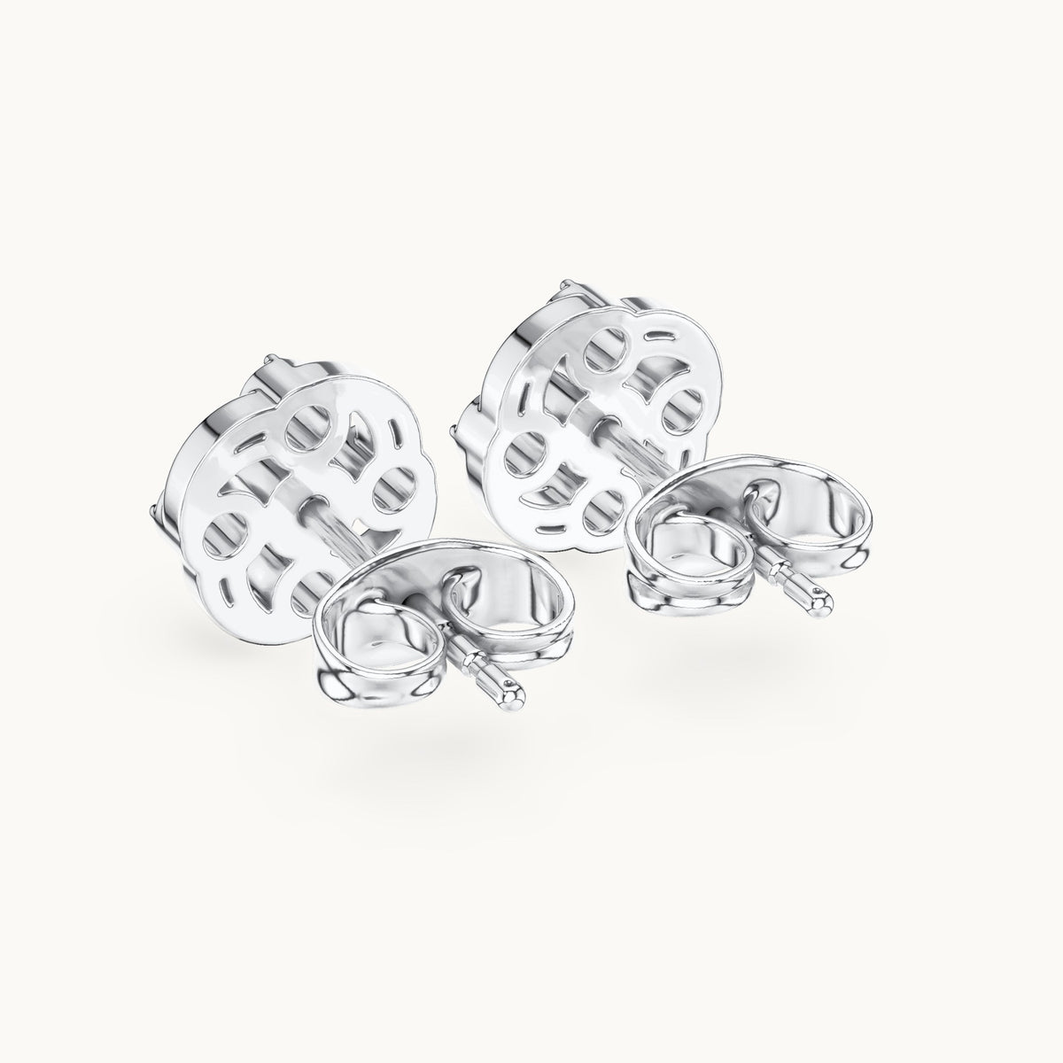 Round lab-grown diamond open frame cluster stud earrings in white gold, 0.24 CT TW, view 3