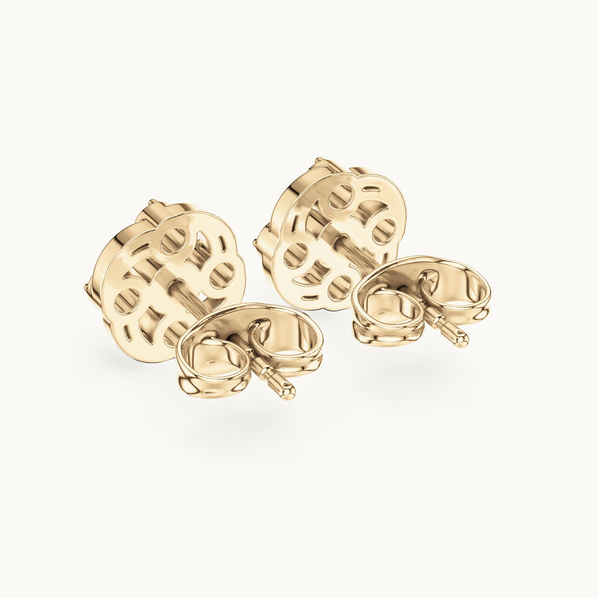 Round lab-grown diamond open frame cluster stud earrings in yellow gold, 0.24 CT TW, view 3