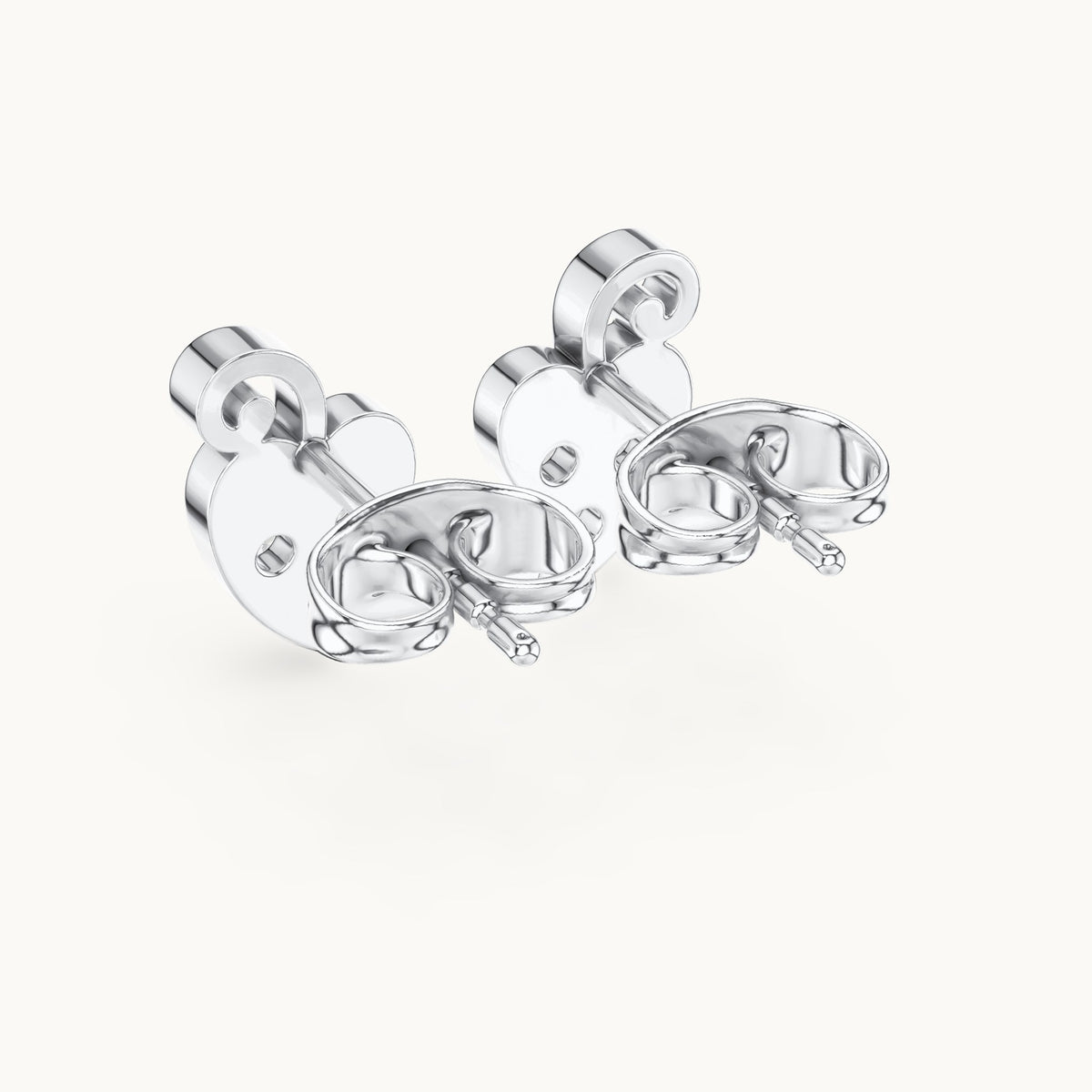 Round lab-grown diamond leaf trio stud earrings in white gold, 0.21 CT TW, view 3