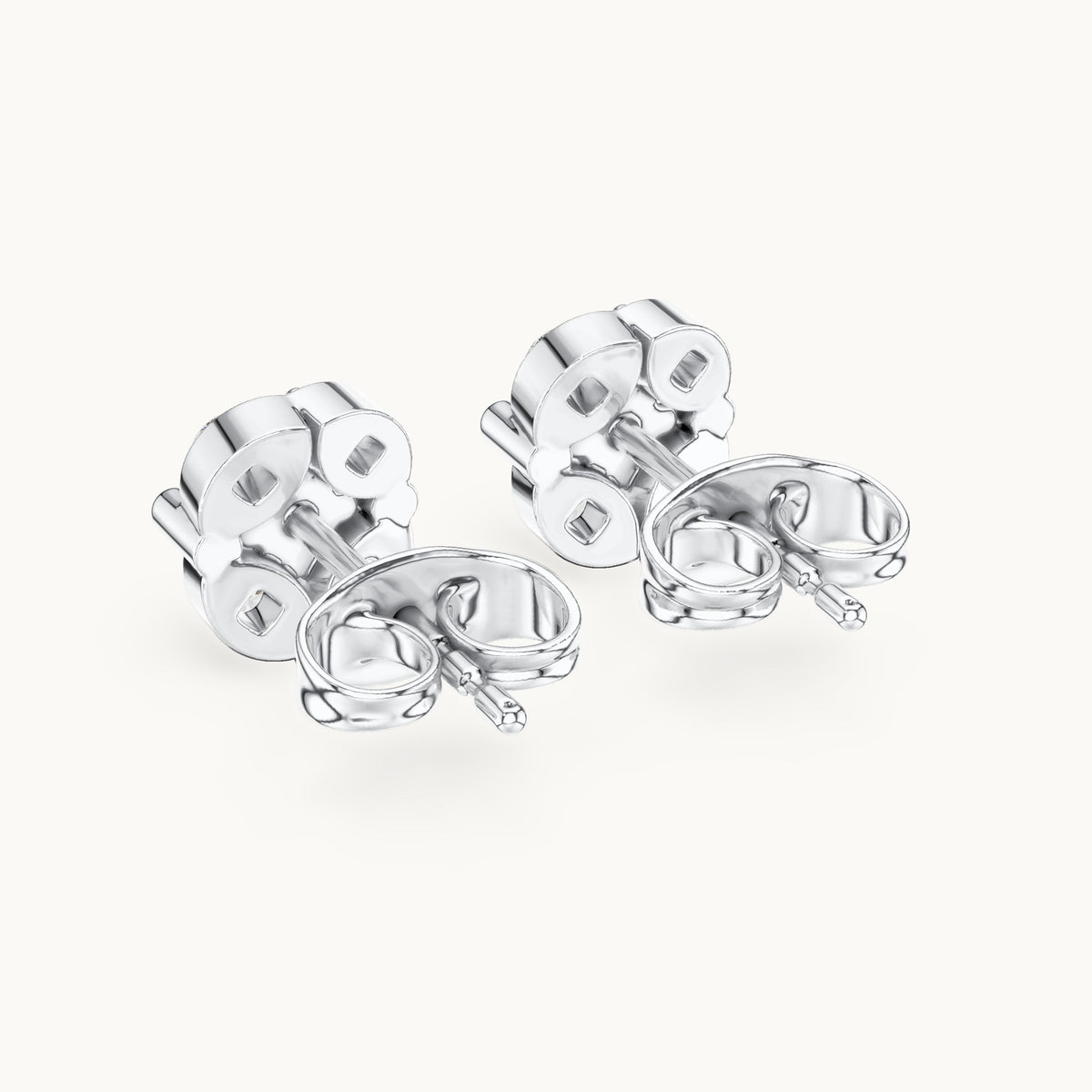 Round lab-grown diamond square frame cluster stud earrings in white gold, 0.28 CT TW, view 3