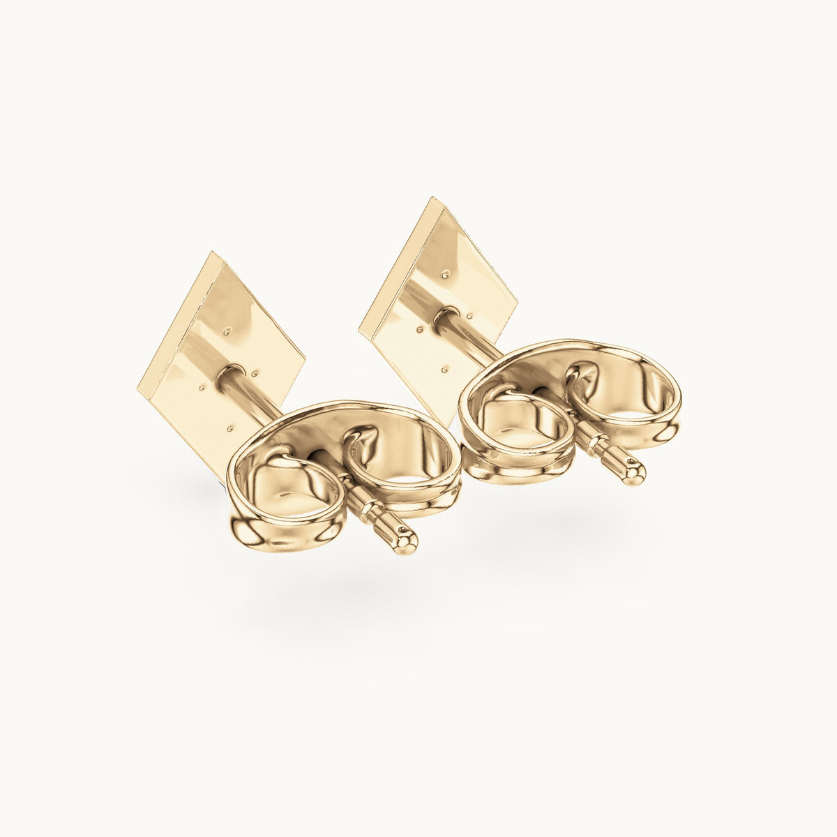 Round lab-grown diamond geometric kite stud earrings in yellow gold, 0.14 CT TW, view 3