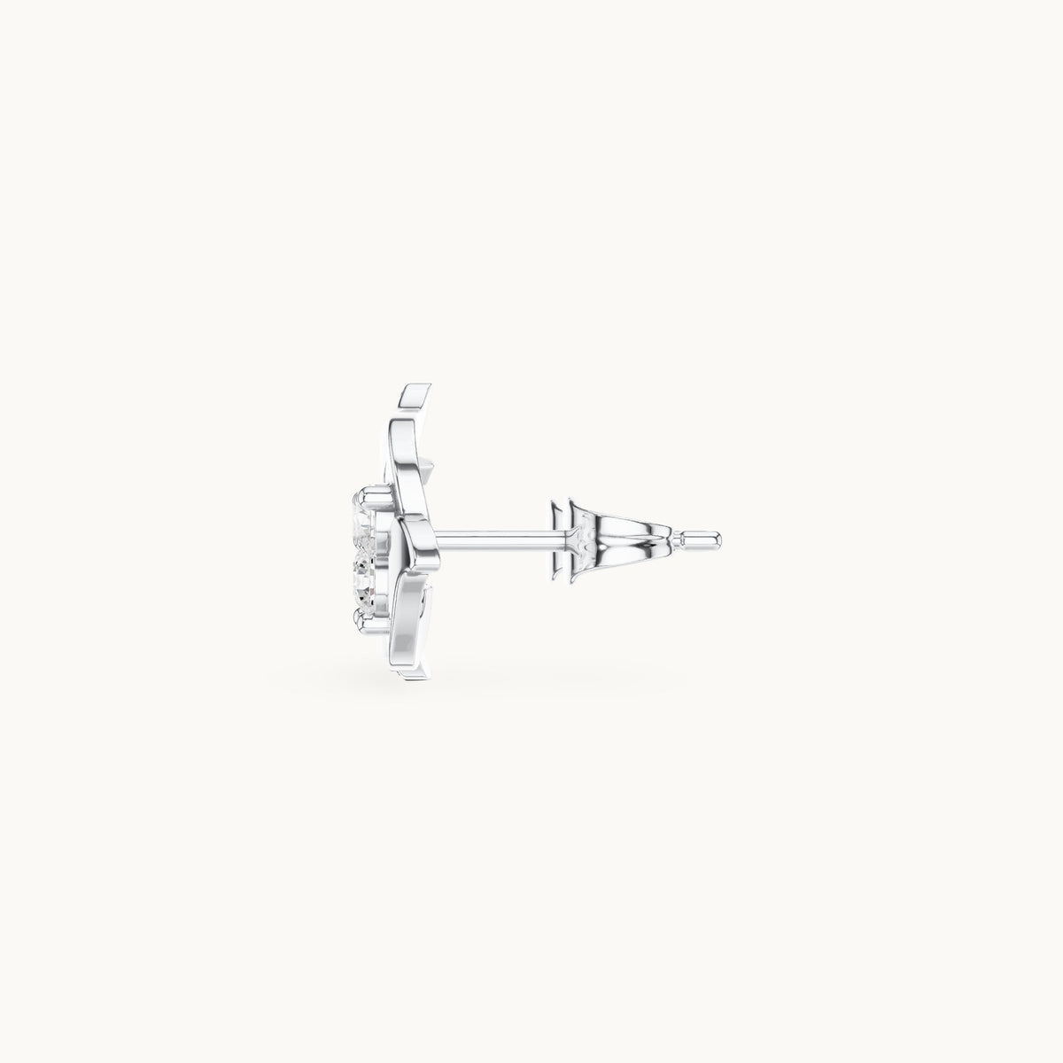 Round lab-grown diamond petal stud earrings in white gold, 0.39 CT TW, view 3