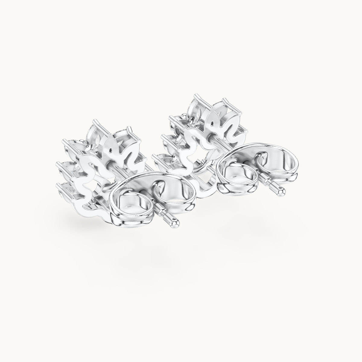 Marquise lab-grown diamond fan stud earrings in 14K white gold, 0.31 CT TW, view 3