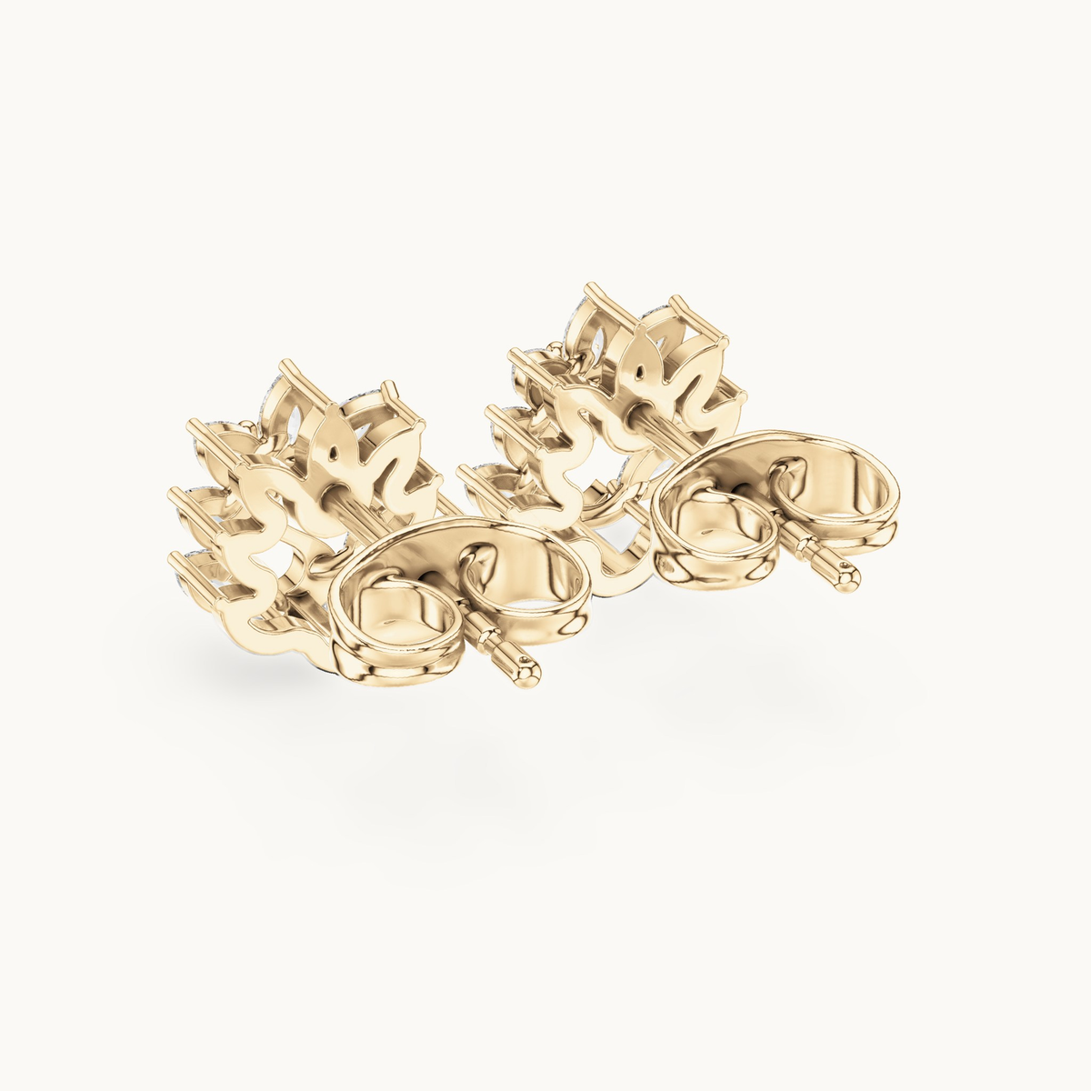 Marquise lab-grown diamond fan stud earrings in 14K yellow gold, 0.31 CT TW, view 3