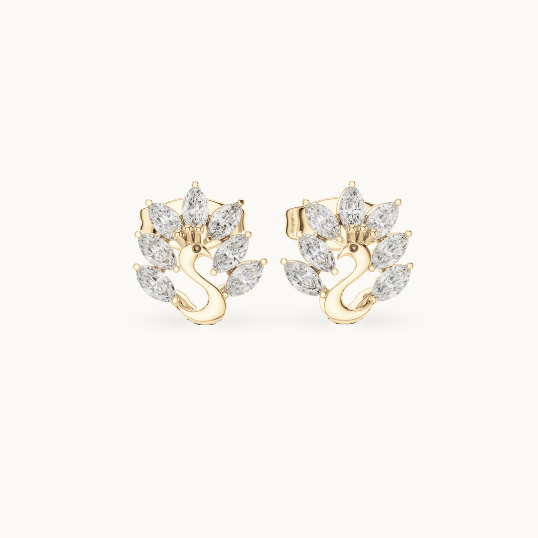 Marquise lab-grown diamond fan stud earrings in 14K yellow gold, 0.31 CT TW, view 4