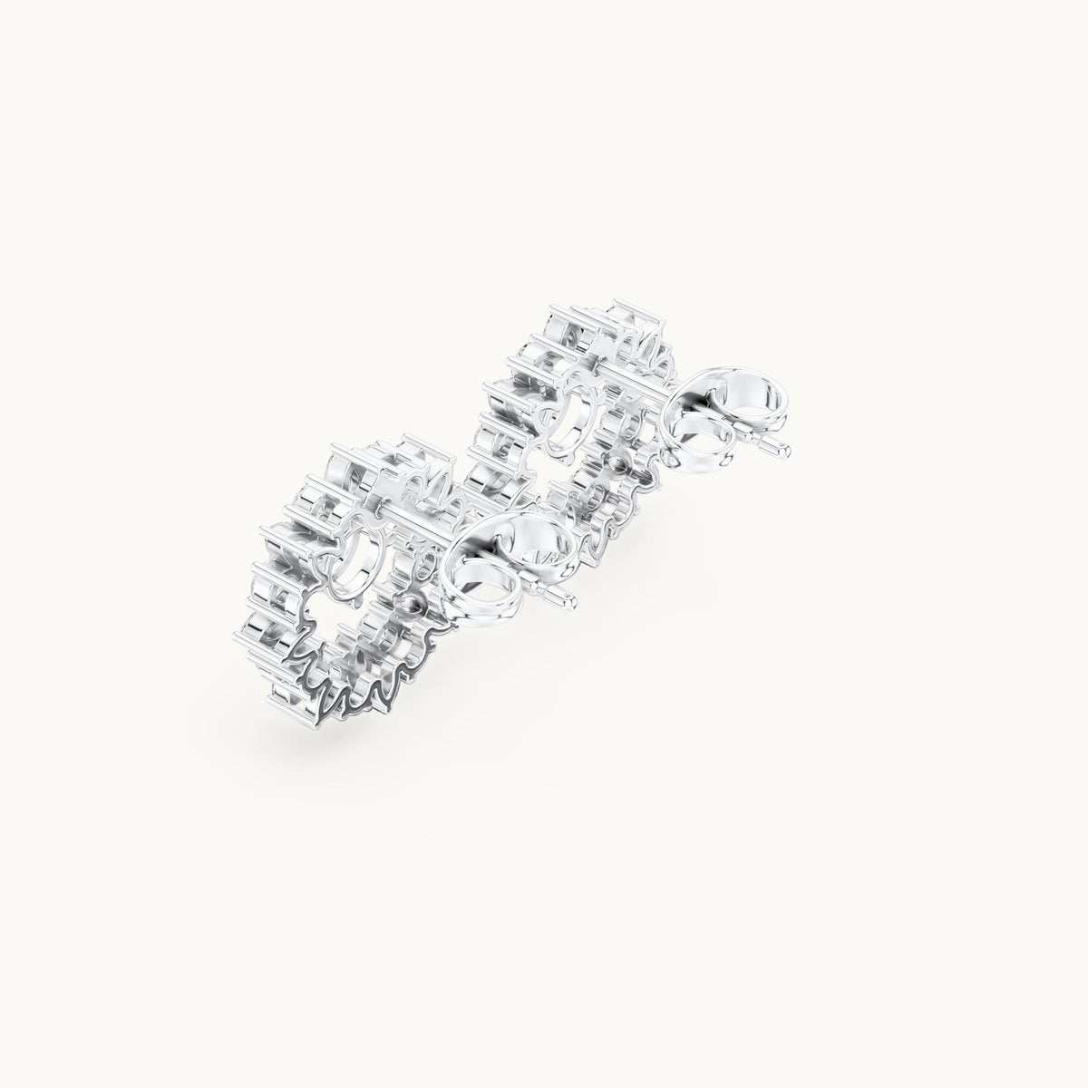 Round and marquise lab-grown diamond starburst halo stud earrings in white gold, 1.53 CT TW, view 2