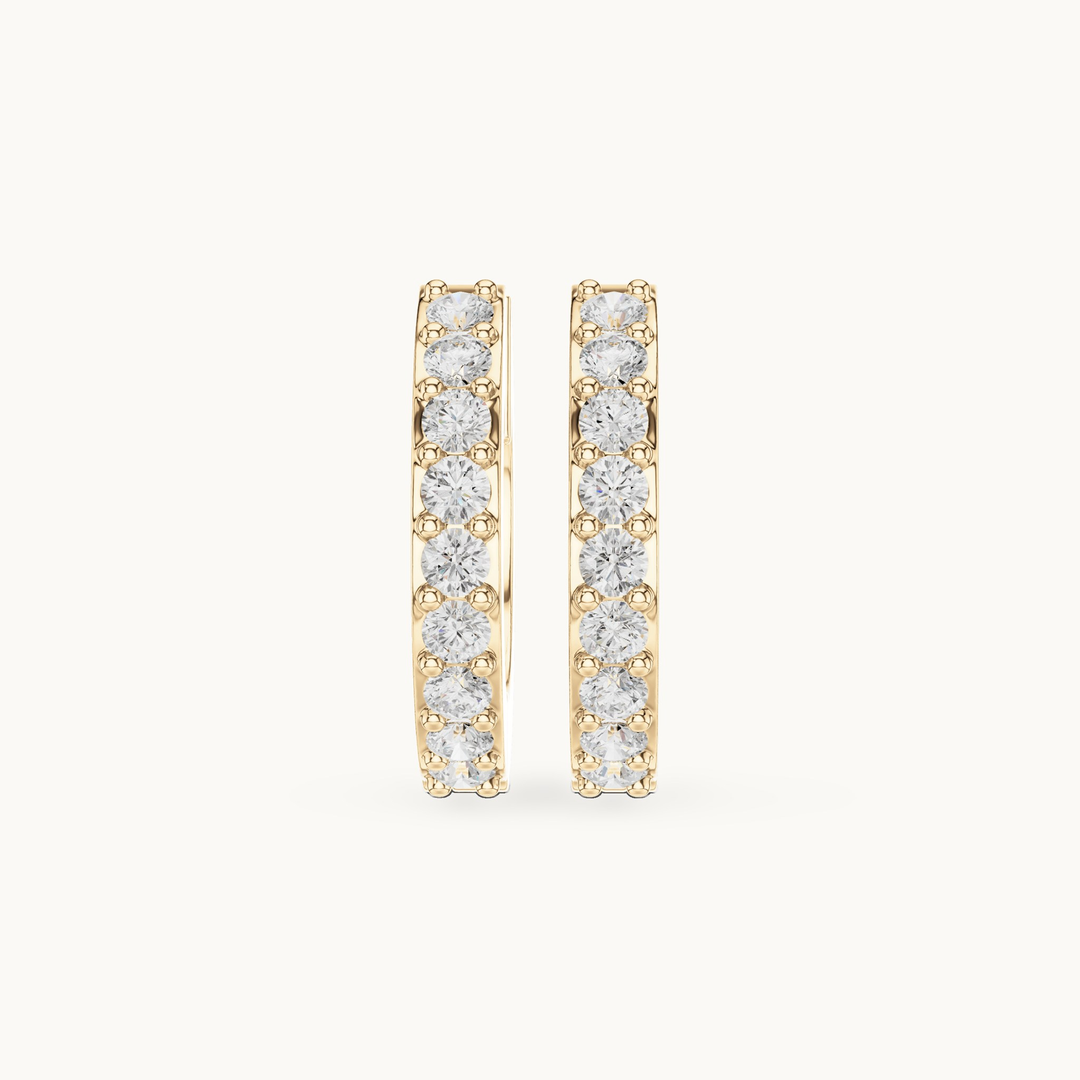 Round lab-grown diamond huggie hoop earrings in 14K yellow gold, 0.32 CT TW, view 4