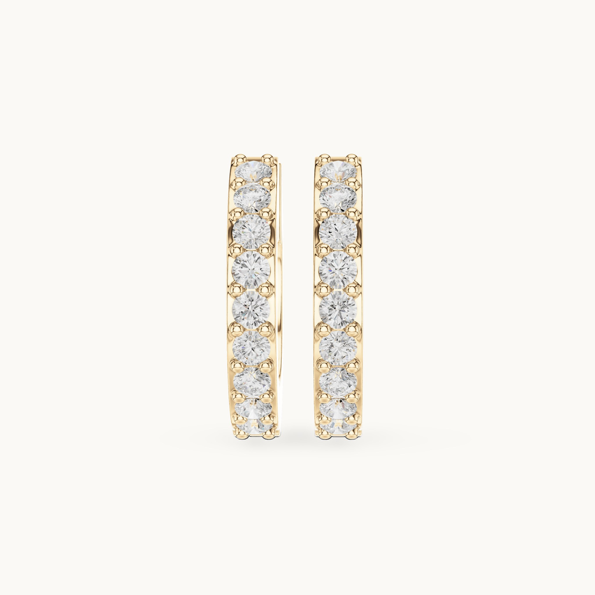 Round lab-grown diamond huggie hoop earrings in 14K yellow gold, 0.32 CT TW, view 4
