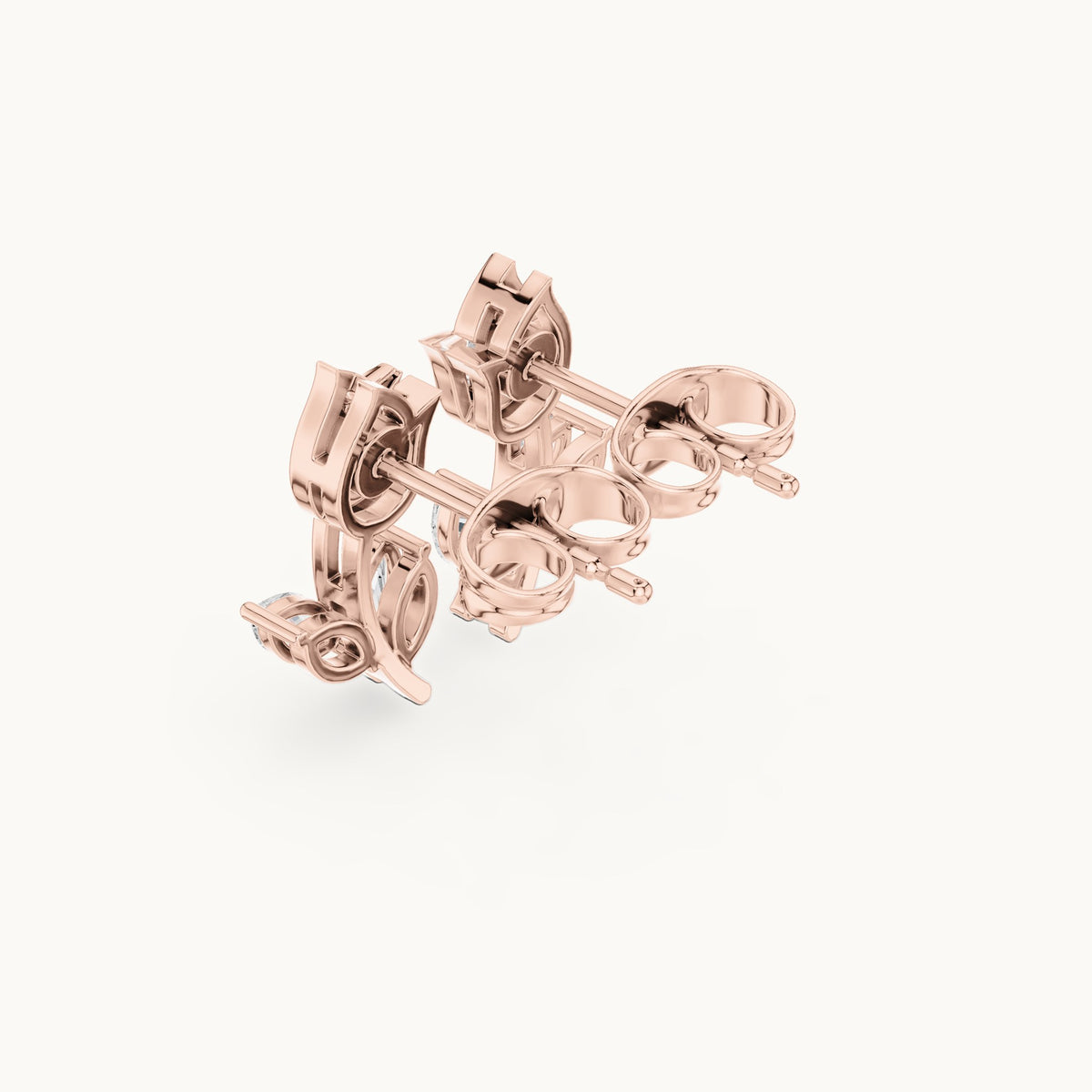 Marquise and pear lab-grown diamond open tulip stud earrings in rose gold, 0.32 CT TW, view 2