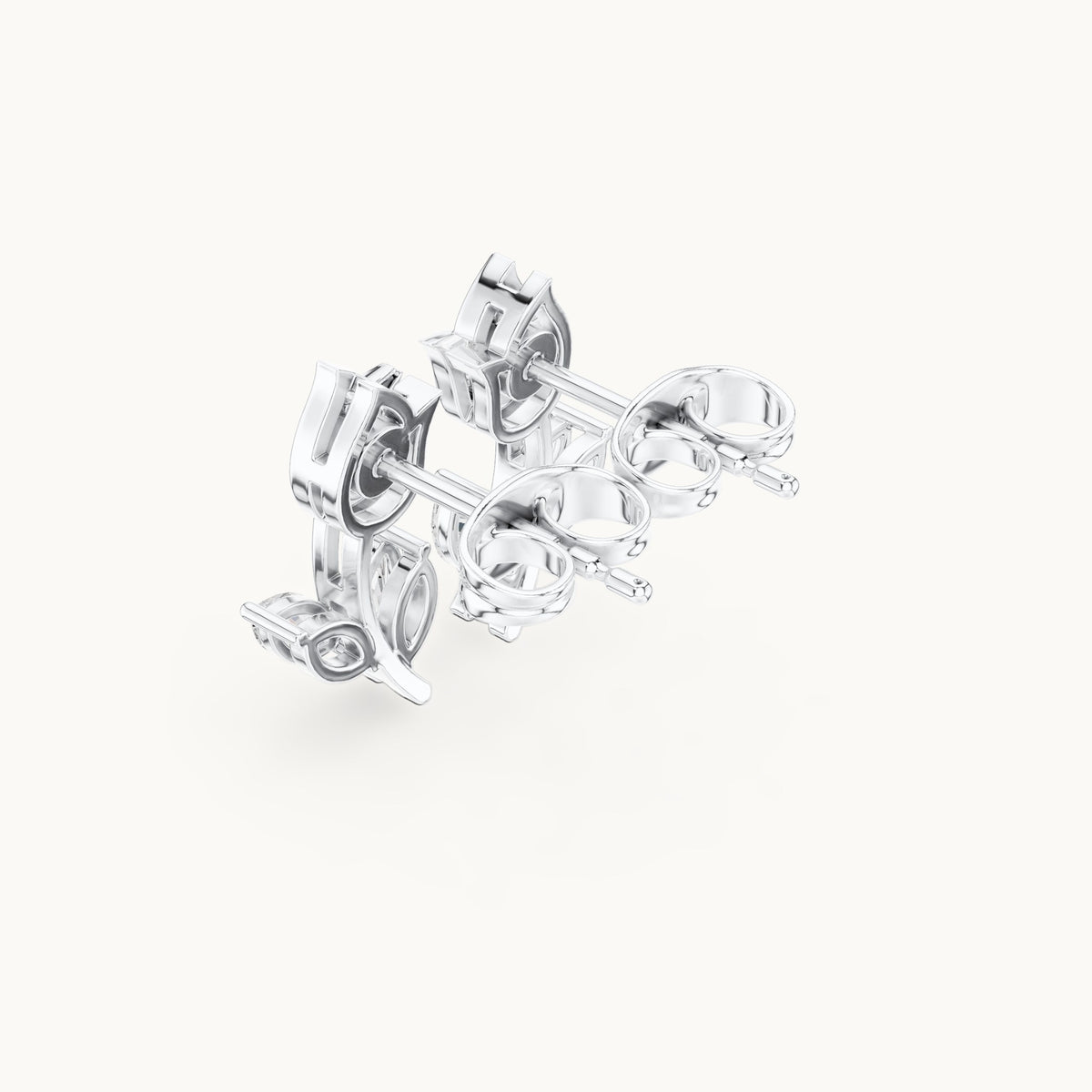 Marquise and pear lab-grown diamond open tulip stud earrings in white gold, 0.32 CT TW, view 2