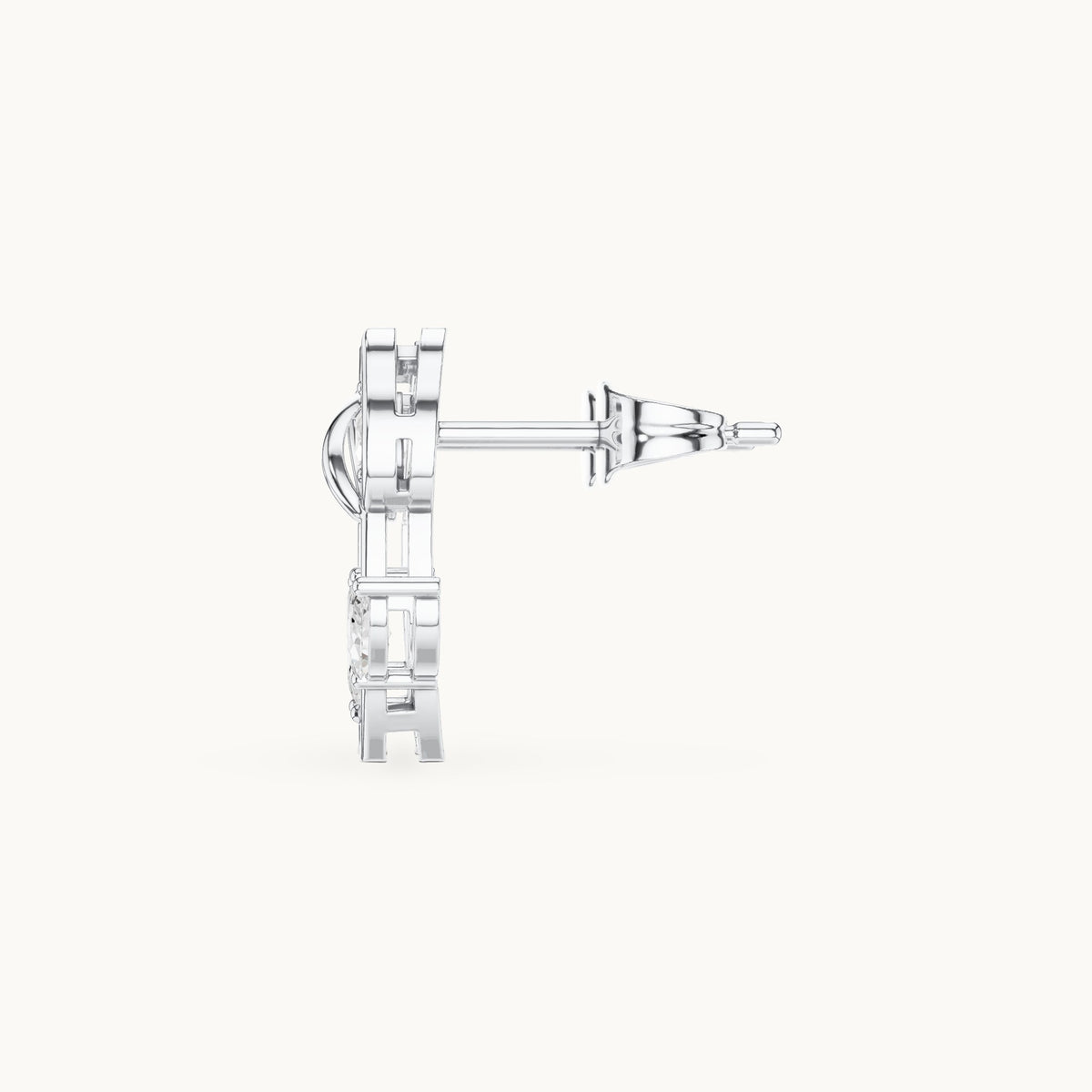 Marquise and pear lab-grown diamond open tulip stud earrings in white gold, 0.32 CT TW, view 3