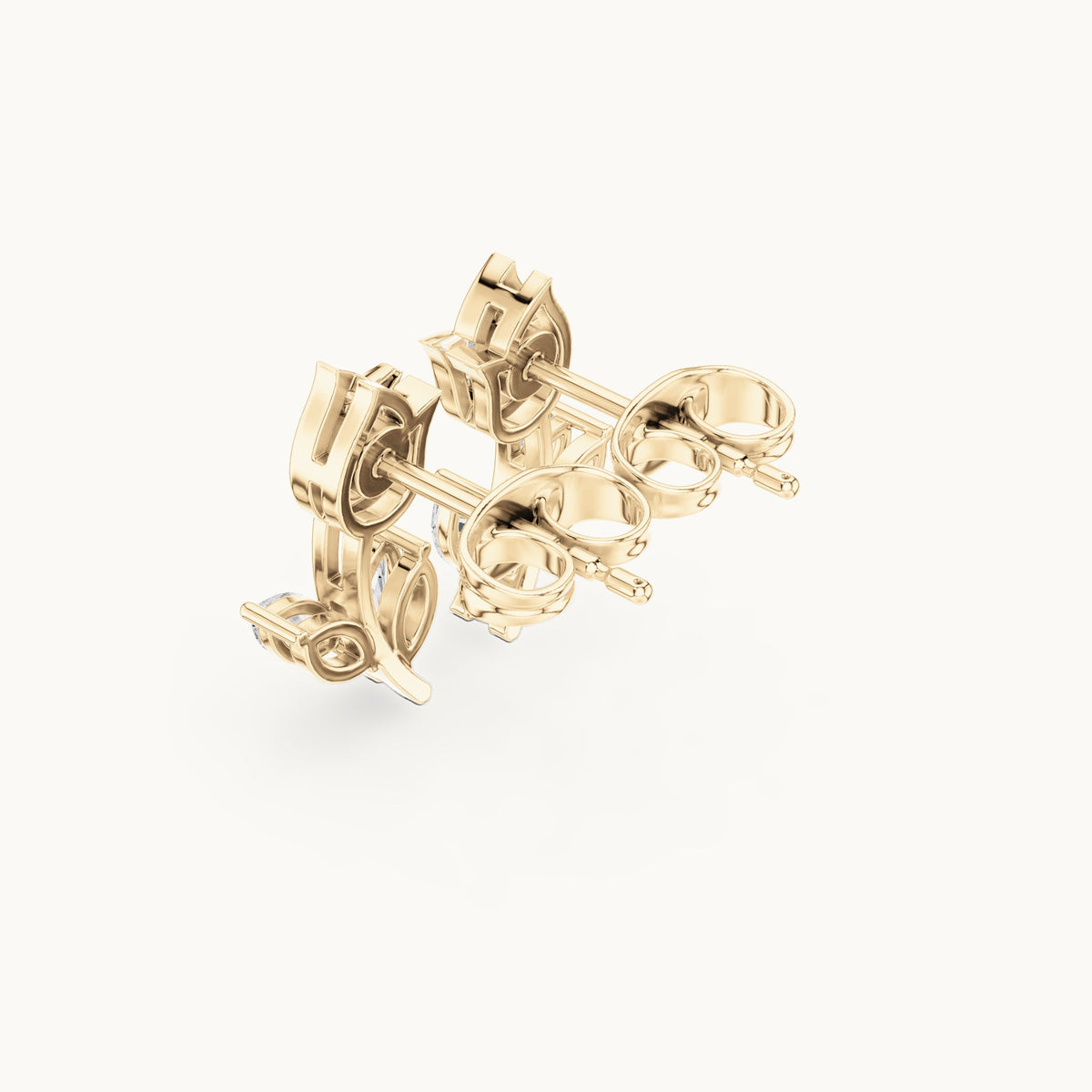 Marquise and pear lab-grown diamond open tulip stud earrings in yellow gold, 0.32 CT TW, view 2