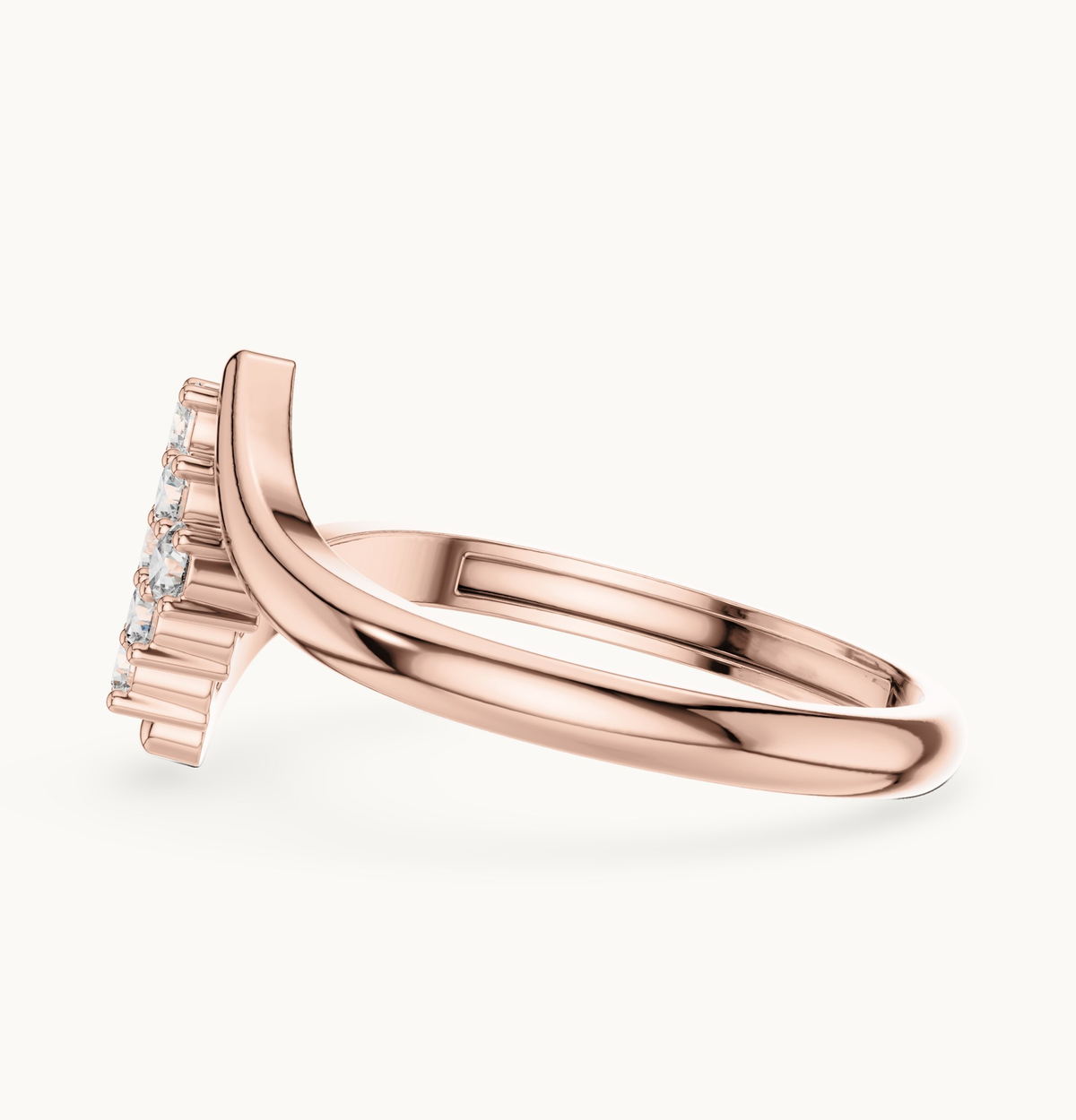 Round lab-grown diamond cluster ring in 14K rose gold, 0.31 CT TW, view 3