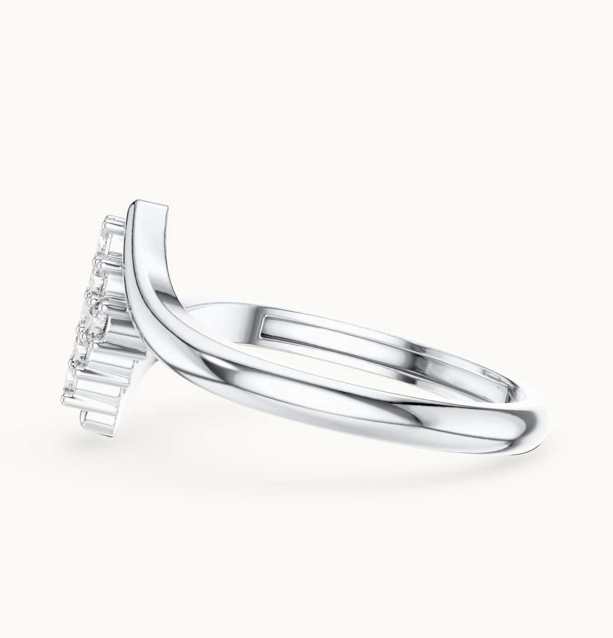 Round lab-grown diamond cluster ring in 14K white gold, 0.31 CT TW, view 3