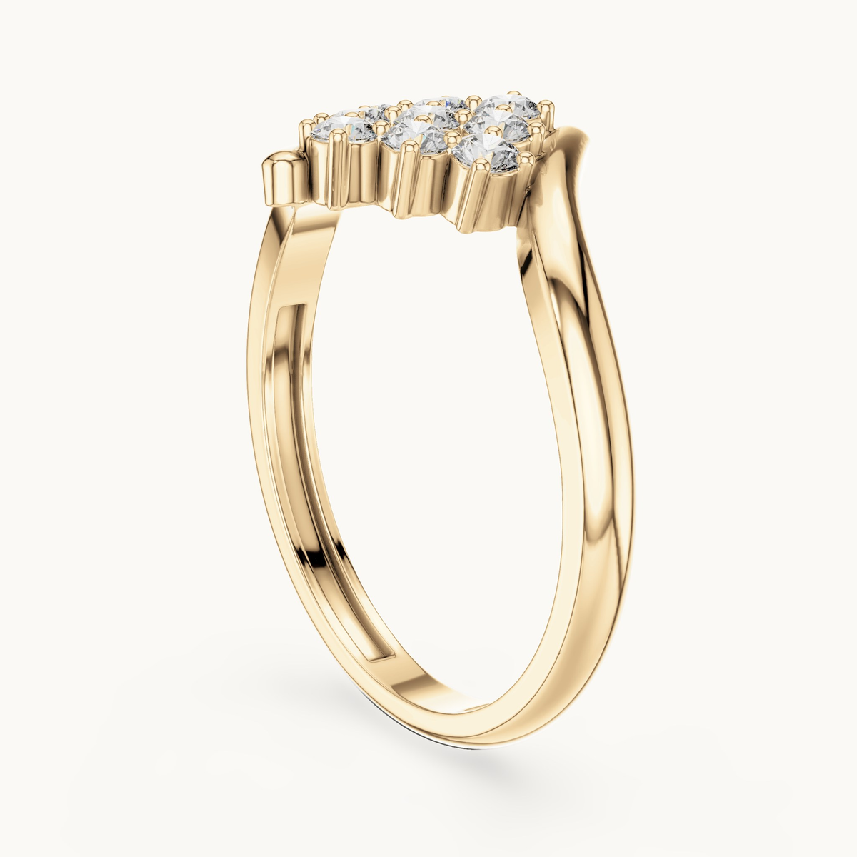 Round lab-grown diamond cluster ring in 14K yellow gold, 0.31 CT TW, view 1