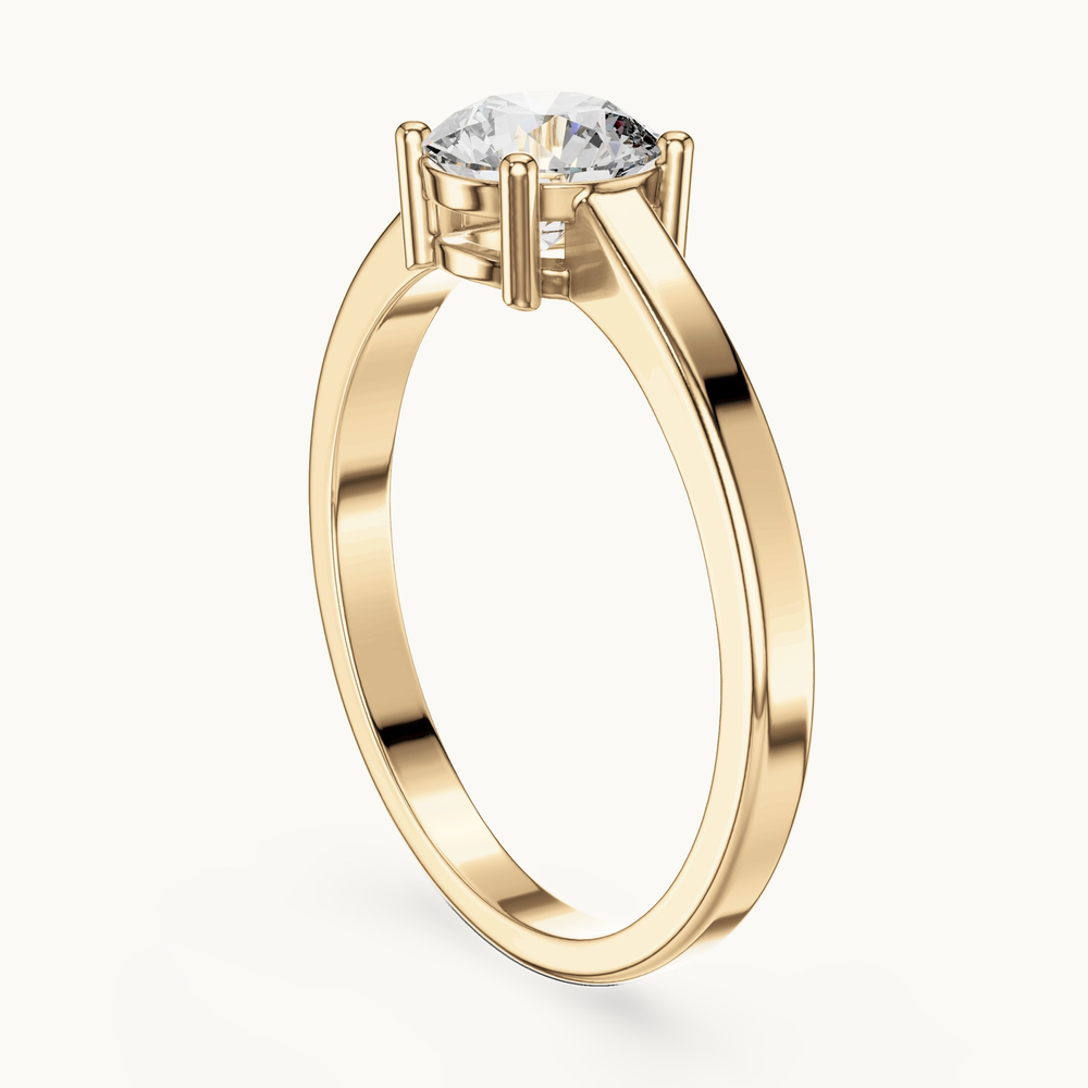 Round lab-grown diamond solitaire ring in 14K yellow gold, 0.85 CT TW, view 1