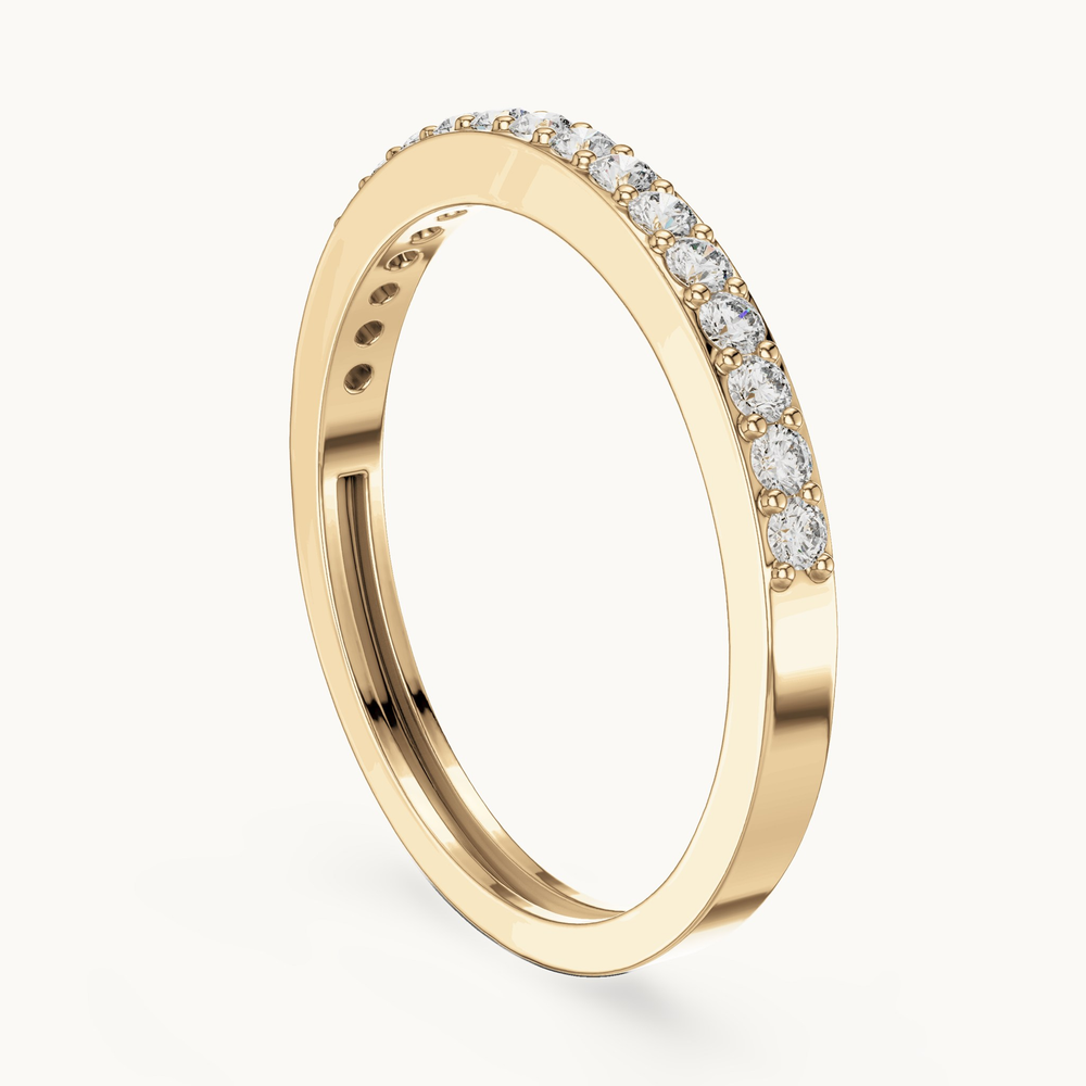 Round lab-grown diamond half eternity band in 14K yellow gold, 0.25 CT TW, view 1