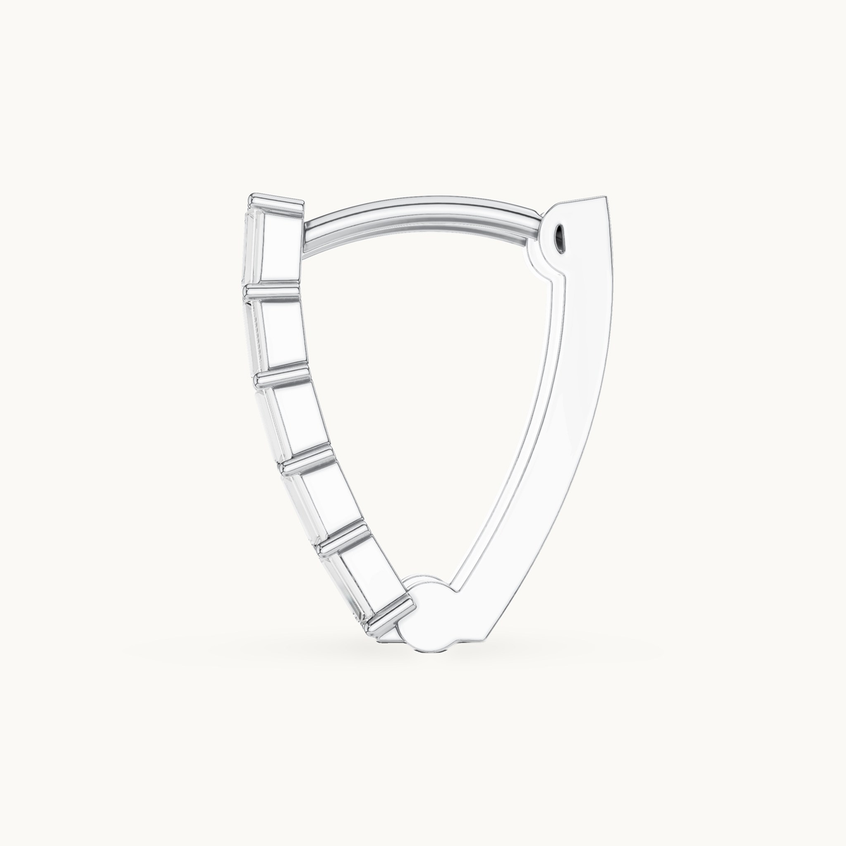 Baguette lab-grown diamond hoop earrings in 14K white gold, 0.45 CT TW, view 3