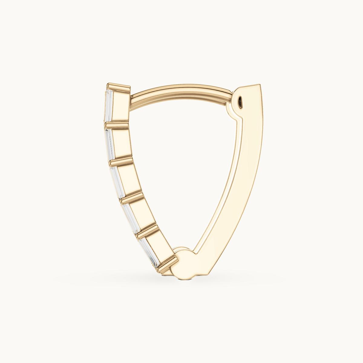 Baguette lab-grown diamond hoop earrings in 14K yellow gold, 0.45 CT TW, view 3