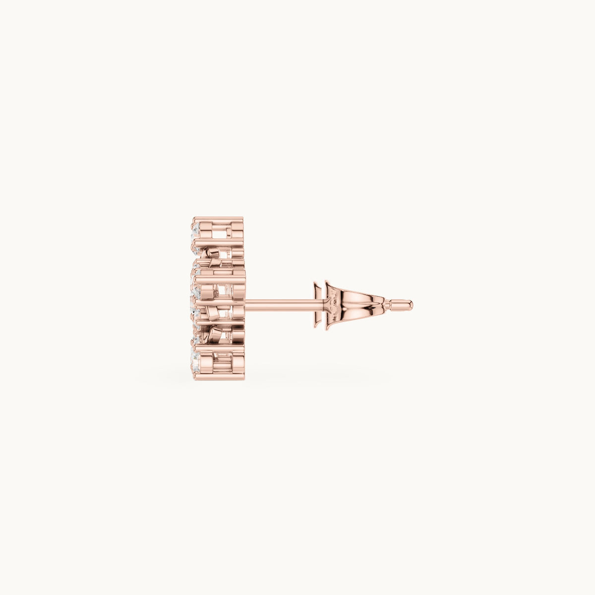 Round lab-grown diamond open star stud earrings in rose gold, 0.42 CT TW, view 3