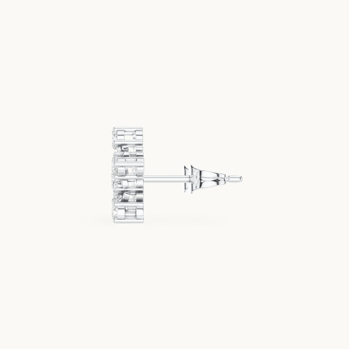 Round lab-grown diamond open star stud earrings in white gold, 0.42 CT TW, view 3