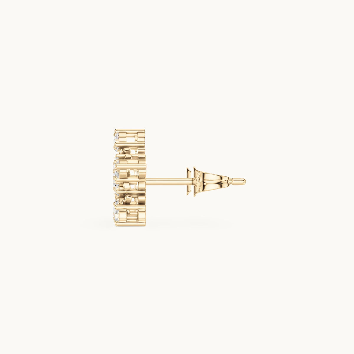 Round lab-grown diamond open star stud earrings in yellow gold, 0.42 CT TW, view 3