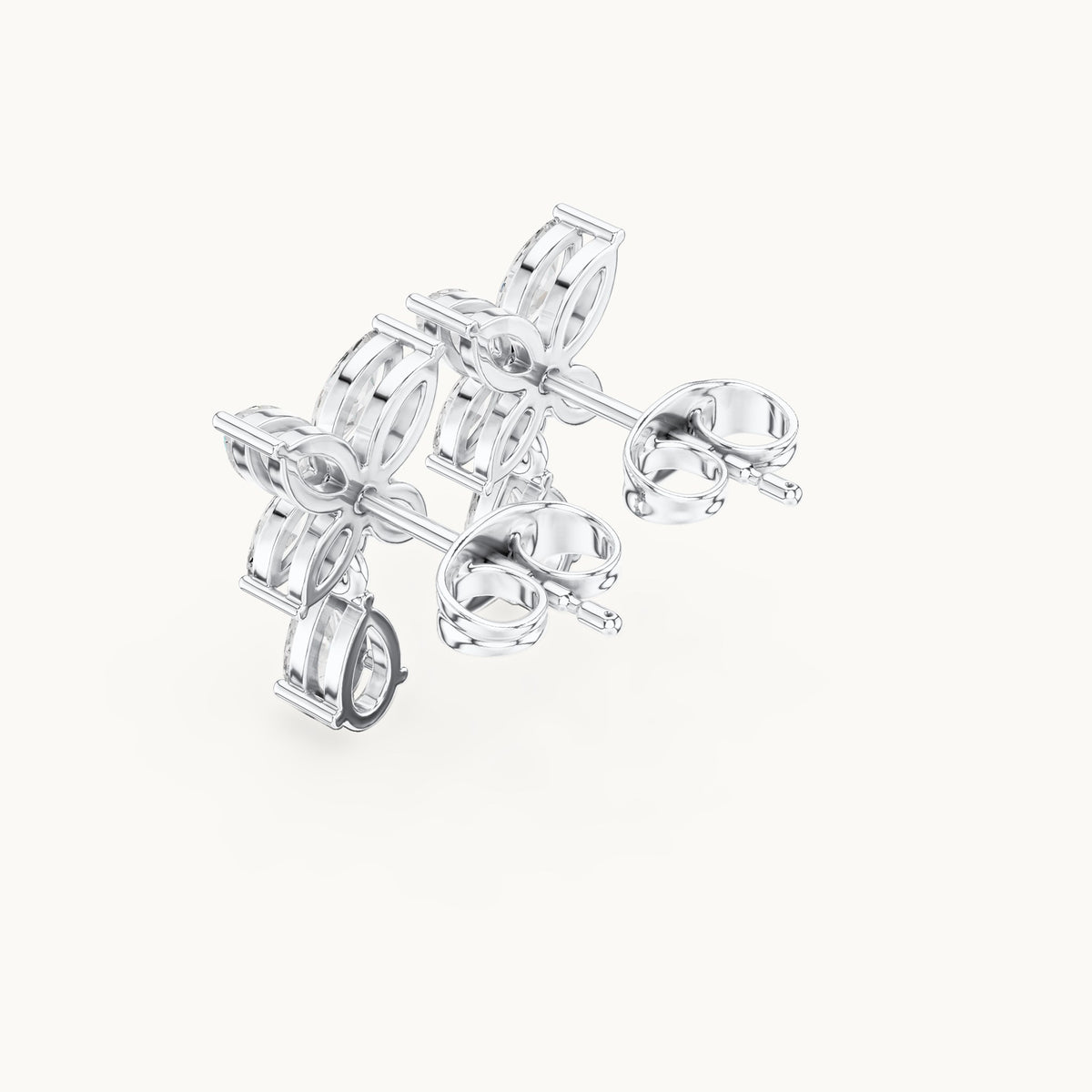Marquise and pear lab-grown diamond butterfly drop earrings in white gold, 0.92 CT TW, view 2