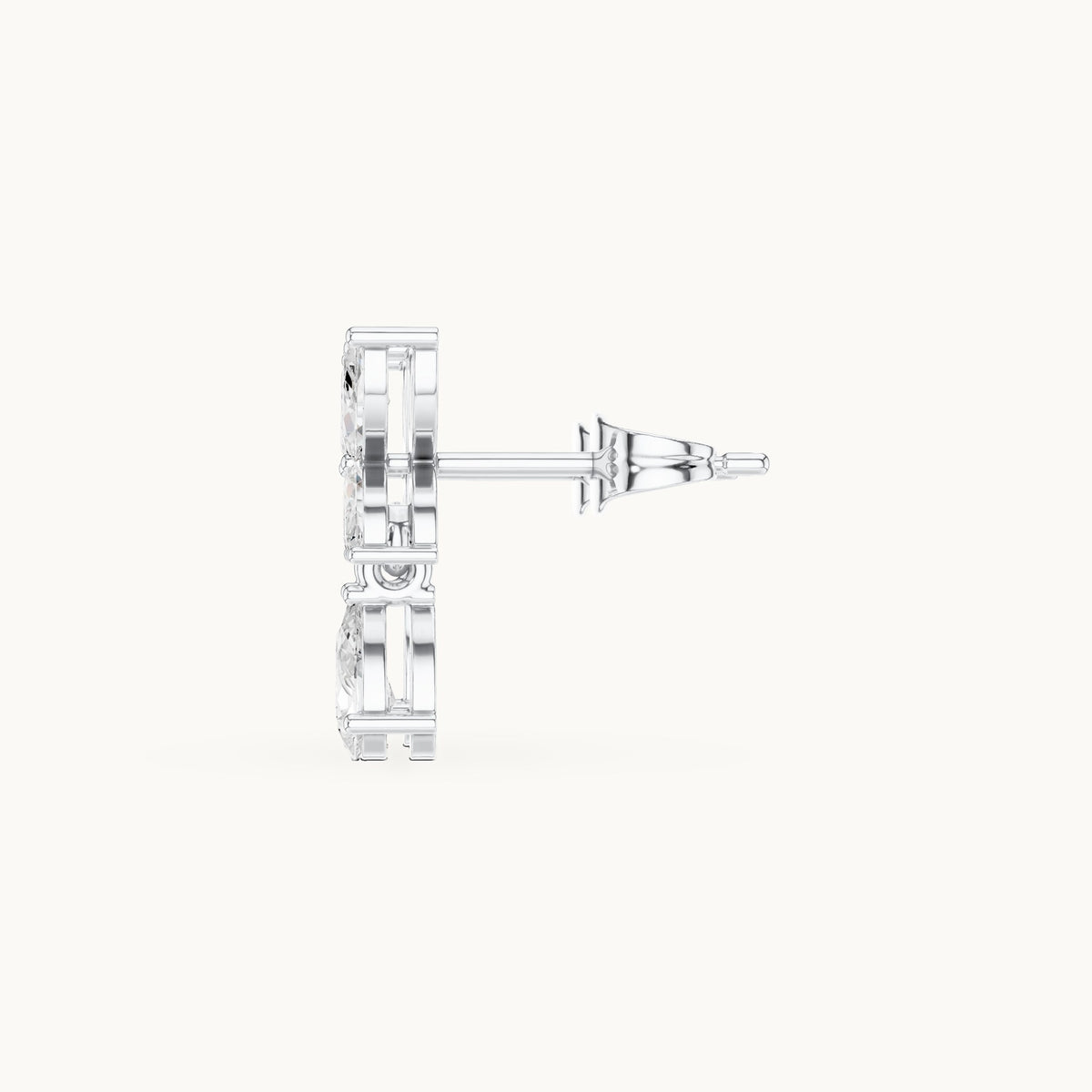 Marquise and pear lab-grown diamond butterfly drop earrings in white gold, 0.92 CT TW, view 3